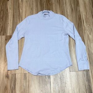 LILLA P LONG SLEEVE MOCK NECK TEE ROUNDED HEM WOMENS LILAC SZ XL